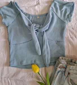 Blue Crop Top