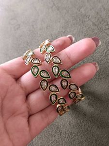 Polki Bangles - Set of 2 Kundan Work