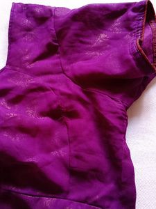 Beautiful Megenta Colour Xxl Sequense Blouse At Back Tikli Work