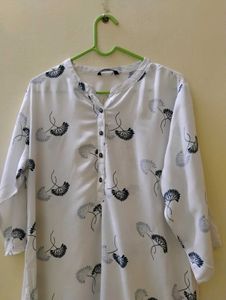 Zudio White Rayon Kurta