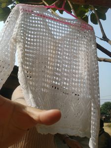 Knitted White Shrug