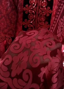 Red Velvet Pakistani Heavy Embroidered Kurta Set