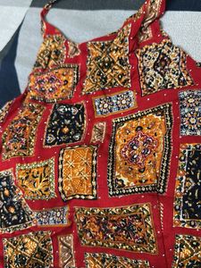 Kids Red Dandiya Skirt Top