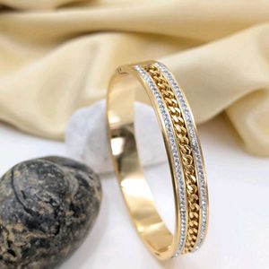 Gold Chain Link Bangle Bracelet