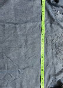 Denim tunic top with ruffle sleeves