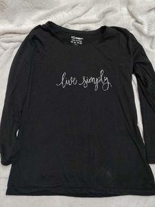 Black 'live simply' Tee