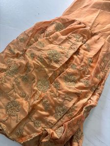 Elegant Peach Embroidered Suit Set