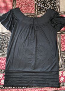 Black Top Satin Like Cloth