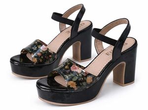 Floral Platform Sandals