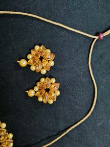 Beautiful Golden Pearl Partywear Necklace ❤️