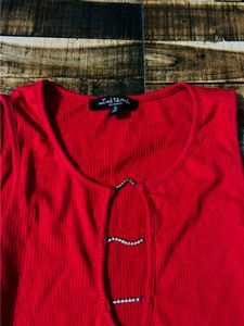 Wild Fable Red Ribbed Tank