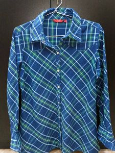 Blue Plaid Button Down Shirt