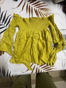 A Cute Attractive Stylish Mustard Coloured Top