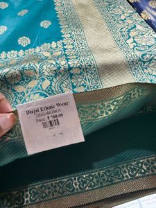 Green Saree With Blouse Piece