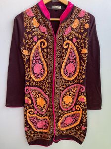 Kashmiri Embroidered Woolen Kurti