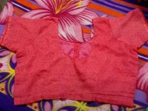 Peach Readymade Saree Blouse