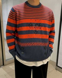 Men Striped Knit Pullover Sweater