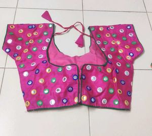 Pink Embellished Blouse &amp; Dupatta Navratri Dandiya