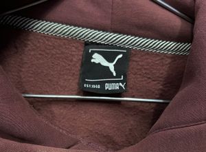 Puma Cropped Hoodie - Purplish