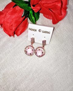 Combo Set Of 2 Pink DropEarrings &amp; Metallic Jhumka