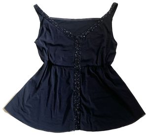 Y2k Elegant Embellished Black Top
