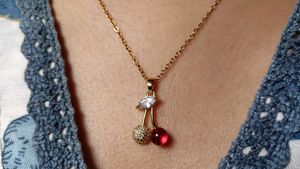 Antitarnish Stainless steel Cherry Neckchain🍒