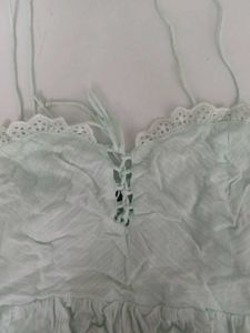 Bershka Powder Blue Lace Trim Cami Top