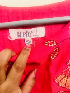 Pink Embroidered Kurti with Dupatta