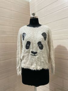 Marks &amp; spncer Cute Panda Print Fuzzy Sweater