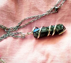 Rainbow Moonstone With major Inclusions Of Black Tourmaline 😍  PLEASE NOTE: You Get Only The Pendant and not the chain.