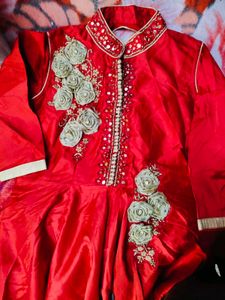 Red Embellished Ethnic Gown