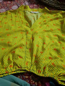 Yellow Printed Top