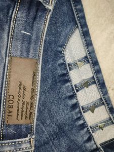 Coral Fashion Blue Damage Jeans
