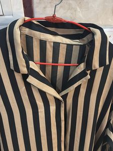 black n brown stripes tunic