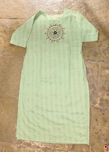 Embroidered Green Kurti