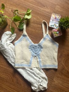 Sweet Heart Crochet Crop Top