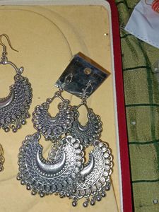 Silver Oxidised New Earrings Three Pair Combo