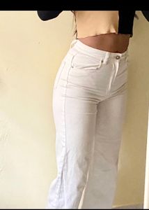 H&amp;M Wide Leg white high waist brand new denim jean