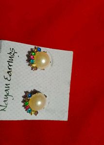 White Stone Earrings 😍