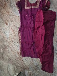 Maroon Kurta