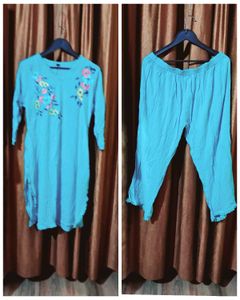 Embroidered Kurta n Bottom Set Size 46 Inche