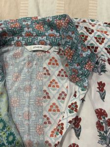 Patchwork Print Button-Down Tunic Size XXL