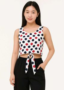 Cute Polka Dot Sleeveless Top