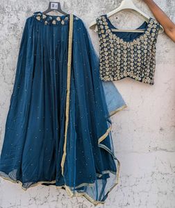 🌸Elegant Navy Blue Lehenga Choli Set 🌸