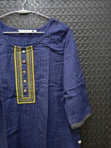 Blue Embroidered Kurta