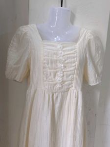 White Puff Sleeve Dress(No Return)