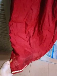 Red Embroidered Kurta