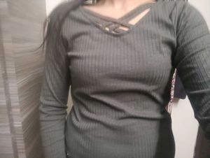 Olive Green Ribbed Long Sleeve Top