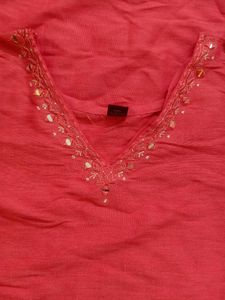 Elegant Peach Kurta