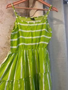 Green Striped Sundress- Bust- 32/34 Little Strech